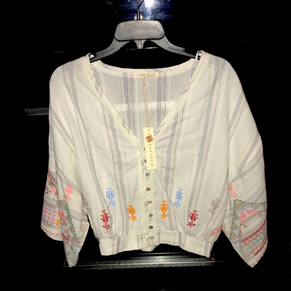 Lovestitch embroidered crop top